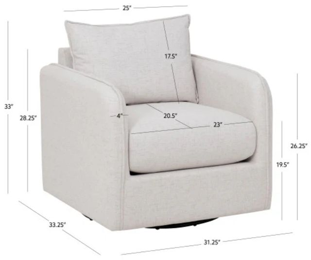 Linon Bronson Bone Swivel Accent Chair-2