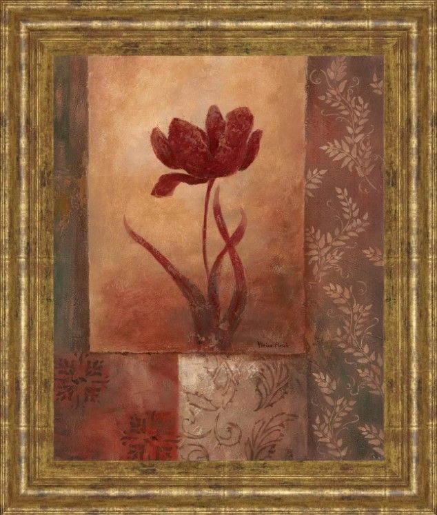 Classy Art Poppy Silhouette by Vivian Flasch Wall Art-0