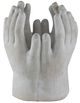 A & B Home Gray Cement Cupped Hands Planter-1