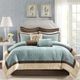 Olliix by Madison Park 9 Piece Blue Queen Juliana Charmeuse Comforter Set-1