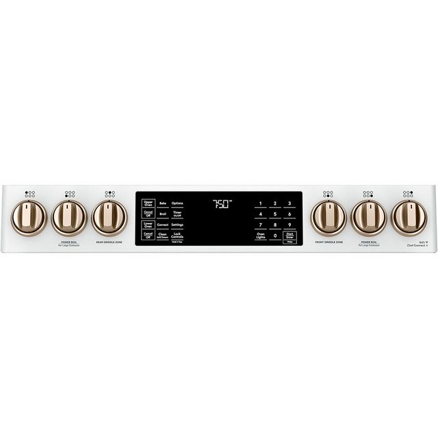 Café™ 30" Matte White Slide In Double Oven Gas Range-3