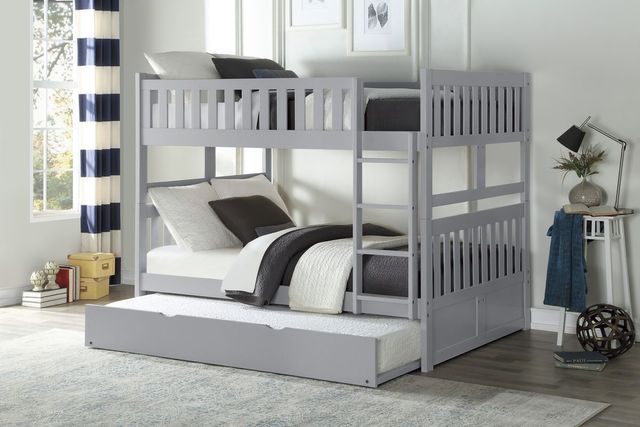 Homelegance® Orion Gray Youth Full/Full Bunk Bed with Twin Trundle -1
