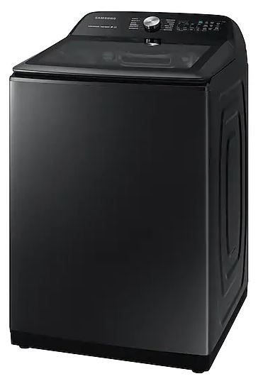 Samsung 5.0 Fingerprint Resistant Black Stainless Steel Top Load Washer-1