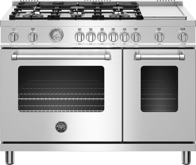 Bertazzoni Master Series 48" Stainless Steel Freestanding Gas Range -0