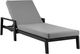 Armen Living Cayman Black/Gray Aluminum/Fabric/Rattan Outdoor Chaise Lounge-0