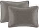Olliix by Madison Park Dark Grey King/California King Quebec Reversible Coverlet Set-4