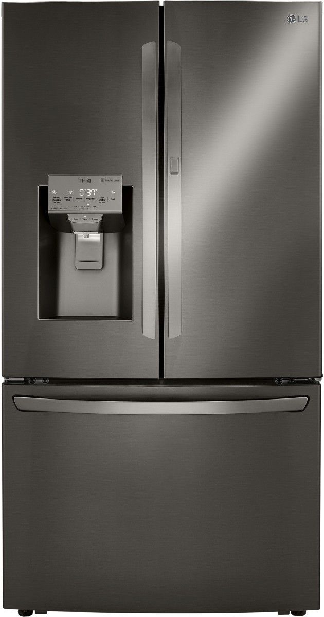 LG 36 in. 29.7 Cu. Ft. PrintProof™ Black Stainless Steel French Door Refrigerator-0