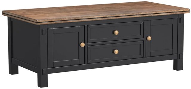A-America® Stormy Ridge Chickory Top Cocktail Table with Slate Black Base-0