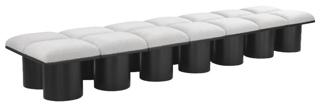 Meridian Furniture Pavilion 14-Piece Cream/Black 126" Modular Bench Set-0