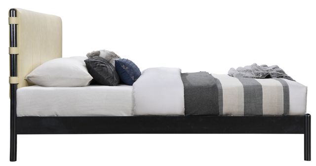 Meridian Furniture Abigail Cream/Black King Upholstered Panel Bed-2