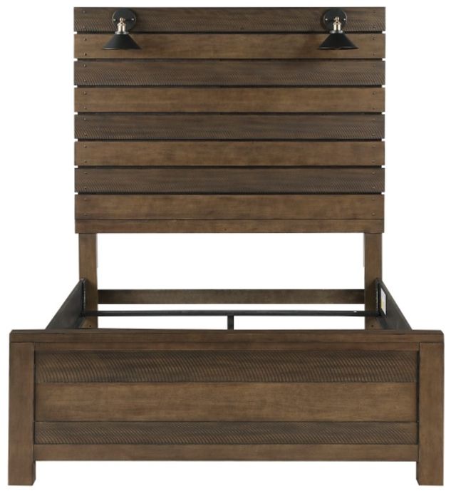 Mazin Furniture Conway Antique Brown Eastern King Bed-2