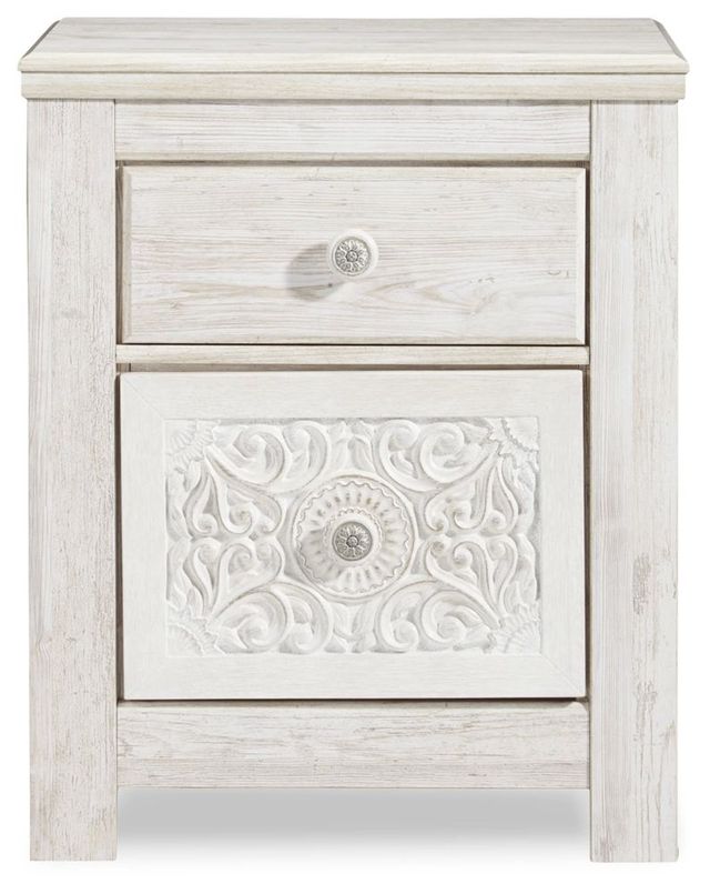 Signature Design by Ashley® Paxberry 4-Piece Whitewash Twin Panel Headboard Set-2