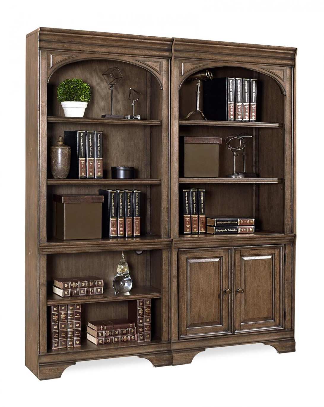 aspenhome® Arcadia Truffle Open Bookcases | Liddiard Home Furnishings