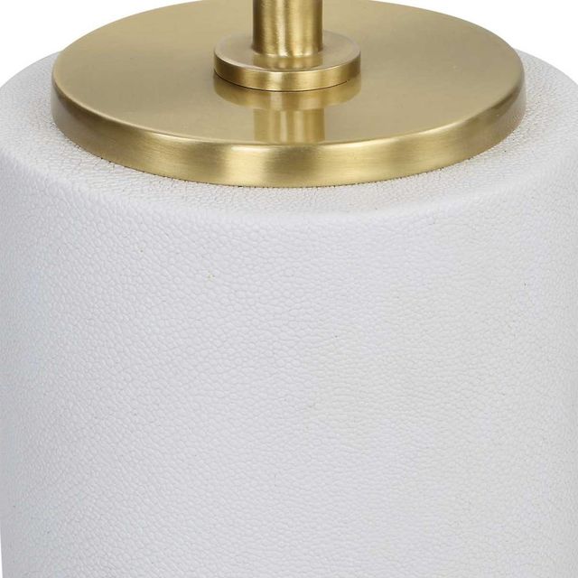 Uttermost® Laurier Mirror Top Drink Table with Brushed Brass and White Base-3