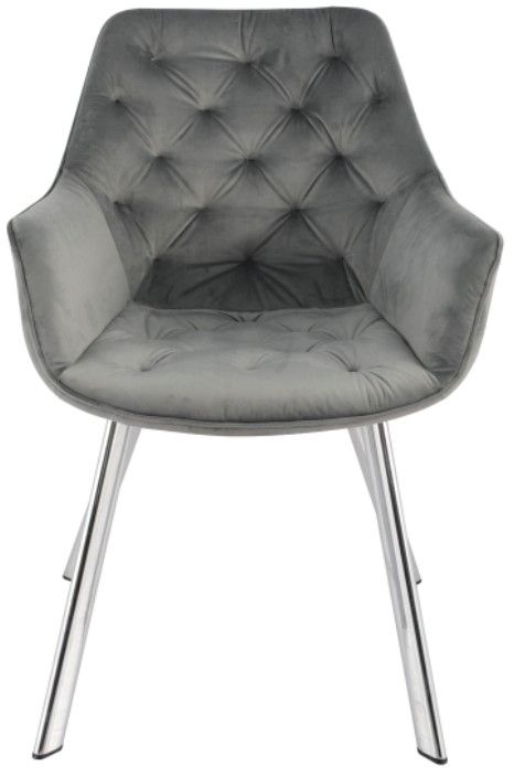 Mazin Furniture Ayami Chrome/Gray Dining Arm Chair -1