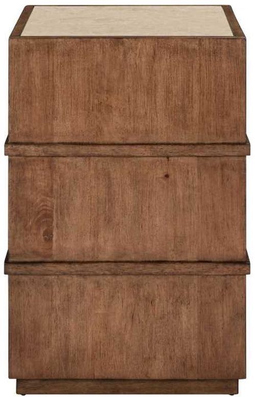 Liberty Furniture Shaker Lakes White Chairside Table with Harvest Brown Base-2