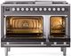 Ilve® Professional Plus II 48" Graphite Matte Pro Style Dual Fuel Range-1