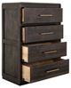 International Furniture Direct Dark Mezquite Black Chest-5