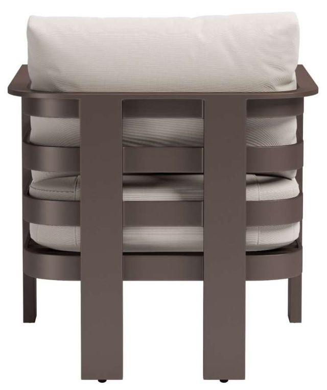 Zuo® Modern Bal Harbor Brown/White Aluminum Fabric Outdoor Accent Chair-3