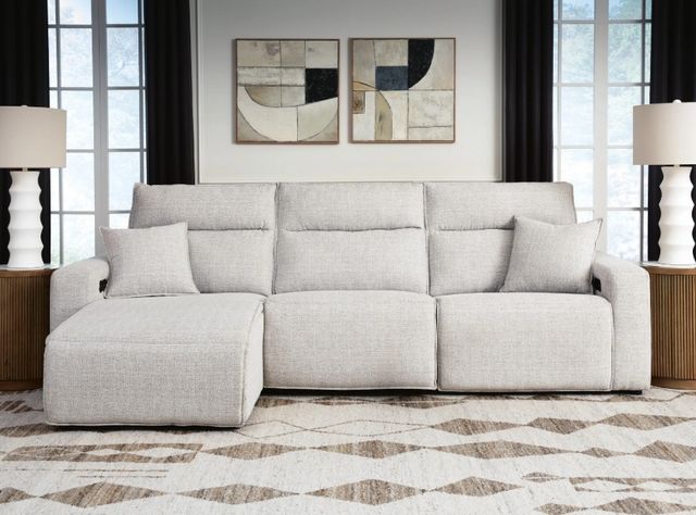 Signature Design by Ashley® ModMax II 3-Piece Stone Power Reclining Left-Arm Facing Sectional and Chaise-1