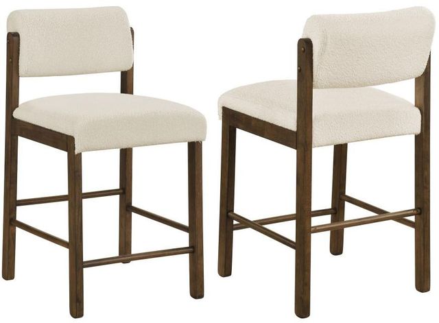 Coaster® Kehoe 2-Piece Cream/Walnut Counter Stool Set-0