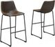 Brassex Inc. Acasia 2-Piece Black/Vintage Brown 29" Bar Chair Set-2