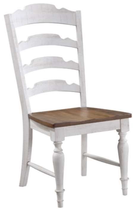 Winners Only® Augusta Rustic Brown/White Ladder Back Side Chair-0