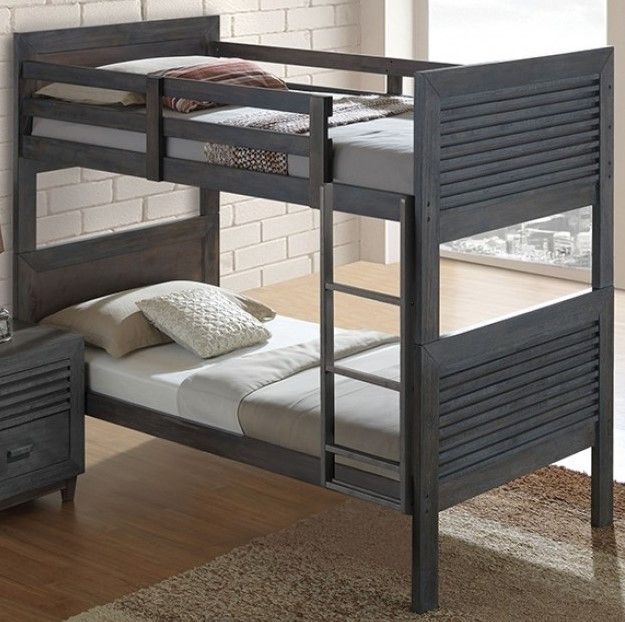 Furniture of America® Griffin Charcoal Brown Twin Panel Bed-0