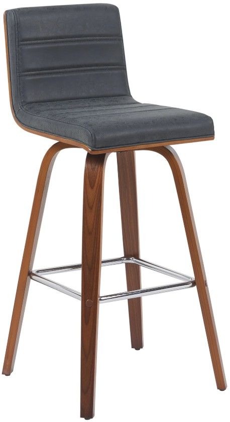 Armen Living Vienna 3-Piece Vintage Black/Walnut Swivel Barstool Set-0