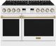 Thor Kitchen A Series 48" White Matte Pro Style Gas Range with Bronze Hardware-0