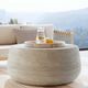 Classic Home Nellie Light Gray Concrete Round Outdoor Coffee Table-1