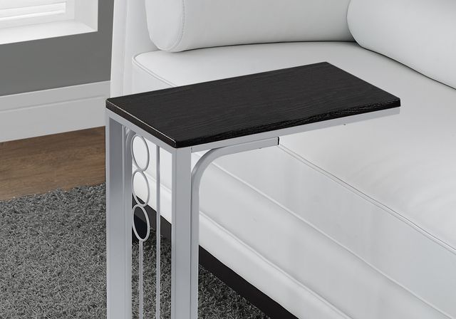Monarch Specialties Inc. Black Top Accent Table with Grey Metal Base-2