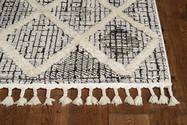KAS Rugs Willow Charcoal Diamonds 5'x8' Area Rug-1