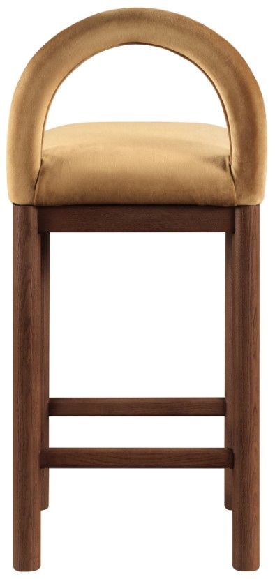 Meridian Furniture Conrad Brown Walnut/Saddle Velvet Upholstered Counter Stool-3