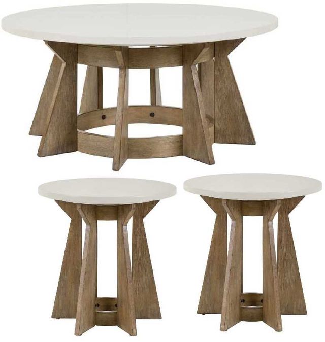 Liberty Furniture Berkley Square 3-Piece Khaki/Linen Round Accent Table Set-0