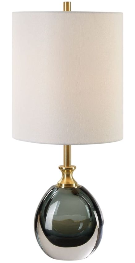 Uttermost® Enigma Teal Blue Glass Buffet Lamp-0
