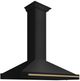 ZLINE Autograph Edition 48" Black Stainless Steel Wall Mounted Range Hood with Champagne Bronze Handle-3