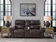Signature Design by Ashley® Crossplex Smoke Power Reclining Console Loveseat with Adjustable Headrest-1