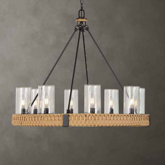 Uttermost® Palm Royal Antique Maize/Matte Black 8-Light Indoor-Outdoor Chandelier-2