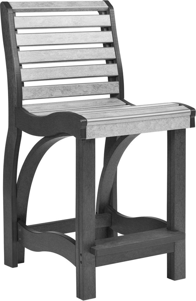 C R Plastics St. Tropez Slate and Light Grey Counter Stool-0