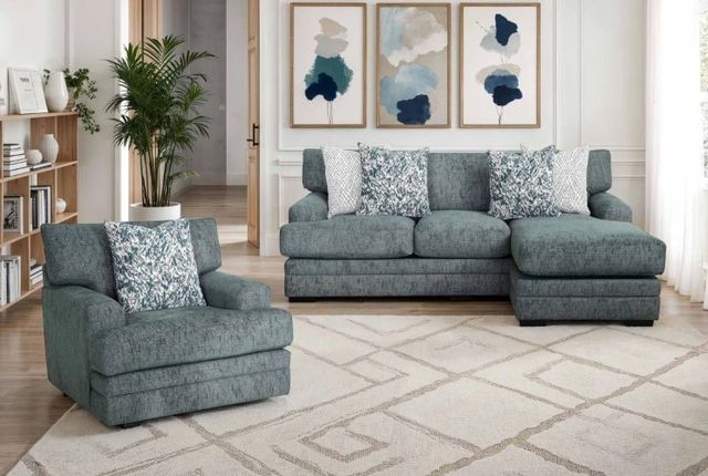 Franklin™ Emerald Matcha Teal Sofa with Reversible Chaise-3