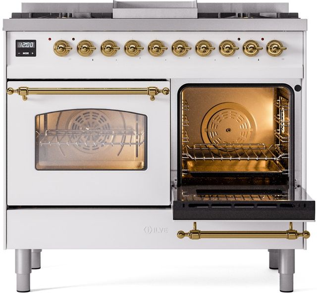 Ilve® Nostalgie II Series 40" White Pro Style Dual Fuel Range-3