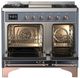 Ilve® Majestic III 40" Blue Gray Pro Style Dual Fuel Natural Gas Range with Triple Glass Door and Copper Trim-1