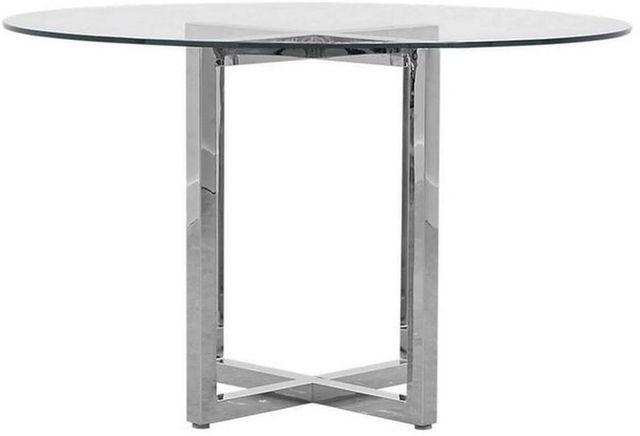 Modus Furniture Amalfi Glass Top Round Counter Table with Chrome Base -0