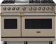 Viking® 5 Series 48" Nantucket Pro Style Dual Fuel (NG) Range with Brushed Brass Trim-0