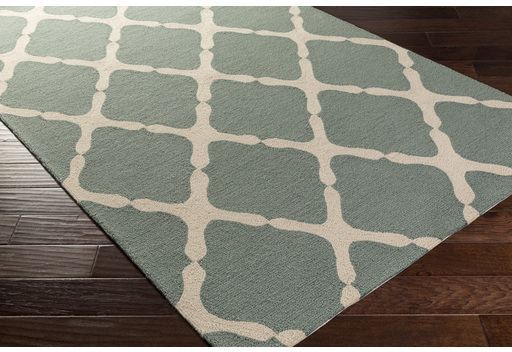 Surya Rain Teal 3'x8' Runner Rug-1