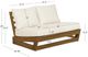 Linon Bluffton White/Natural Wooden Outdoor Bench with Cushion-2