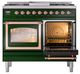 Ilve® Nostalgie II Noblesse 40'' Emerald Green Pro Style Dual Fuel Range with Copper Trim-4