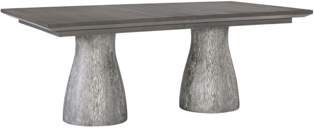 Legacy Classic Terra Luna Nightfall Rectangle Double Pedestal Dining Table with Silver Base-0