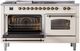 Ilve® Nostalgie II Series 60" Antique White Pro Style Dual Fuel Range-3